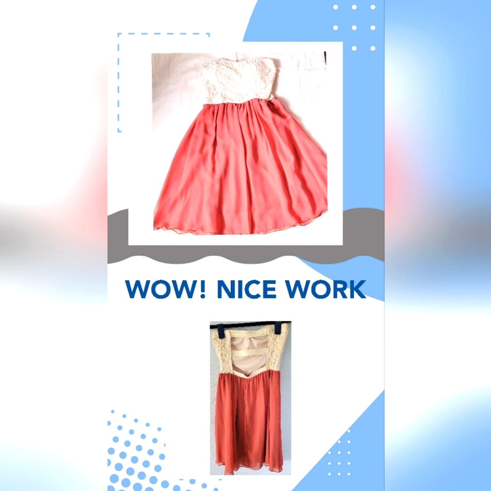 Very cute dress; January 7 clothing line with lace top; strapless